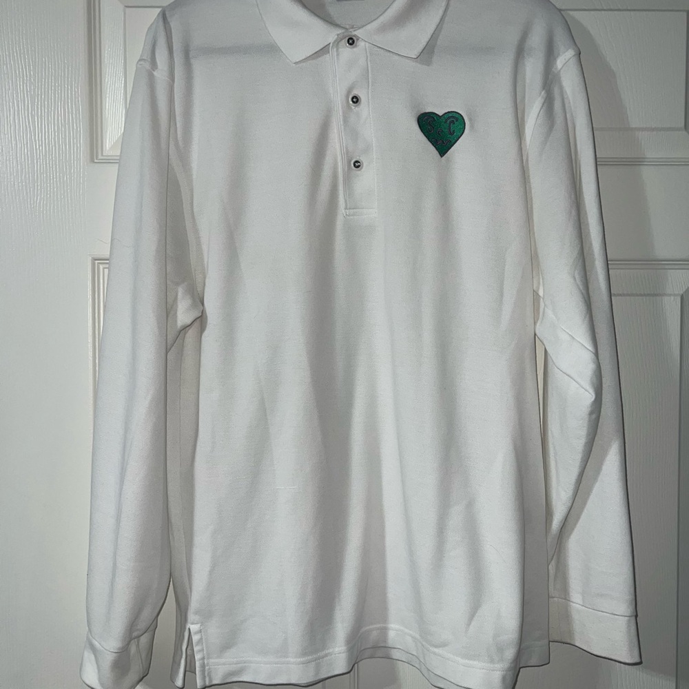 Men’s White Polo Long Sleeve